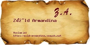 Zöld Armandina névjegykártya